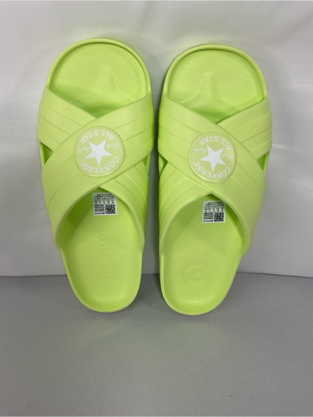 Converse adult Neon Lime Cross-Strap Slide Sandals